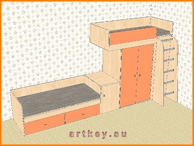 Проекты детской мебели №32 - вид 1 миниатюра