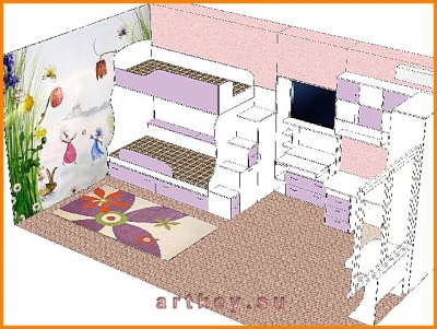 Проекты детской мебели №50 - вид 1 миниатюра